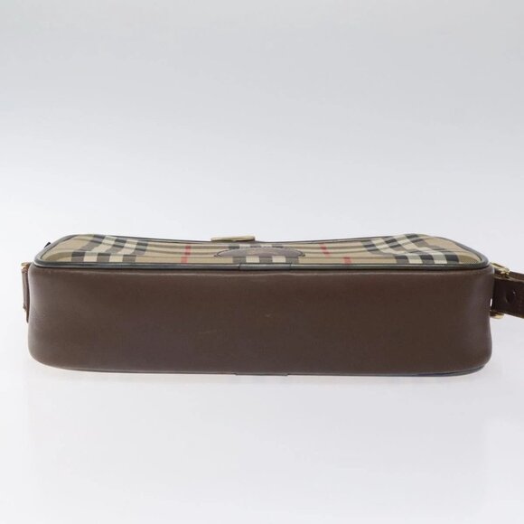 Burberrys Nova Check Shoulder Bag Canvas Beige Gold Auth sw723 - Picture 7 of 16